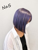 ナズ 渋沢(NaS)&nbsp;顔タイプ診断×似合わせネイビーブルーボブ