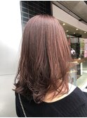 外ハネ×ピンクブラウン