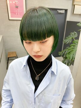 テトヘアー(teto hair) ボブ　グリーンカラー
