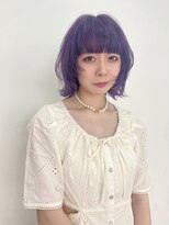 ギグスダブル 栄久屋大通店(gigs double)&nbsp;レイヤーボブ×パープル