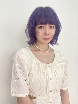 ギグスダブル 栄店(gigs double) レイヤーボブ×パープル