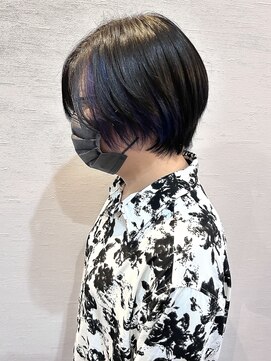 ヘアーデザイン アズール(Hair Design Azur) 【Azur】 short bob × blue × purple