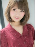 山村/オリーブベージュカラー/ゆるふわボブパーマ/小顔ヘア銀座