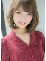 山村/オリーブベージュカラー/ゆるふわボブパーマ/小顔ヘア銀座