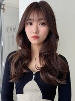 ソヨン 金山店(SOYON)&nbsp;韓国風/小顔/レイヤーカット/シースルーバング/黒髪/ネビージュ