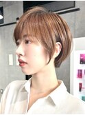 30代40代大人女性/前髪ありショートボブ/ショートヘア/髪質改善