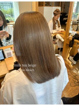 バイオレット 横浜店(Violet) ブリーチなしミルクティーベージュダブルカラー