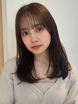 ノイカーム(noi Calm) 顔周りレイヤーカットくびれヘアミルクティーベージュカラー