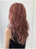 波巻きウェーブ/ピンクベージュ/チェリーブラウン/大人ガーリー