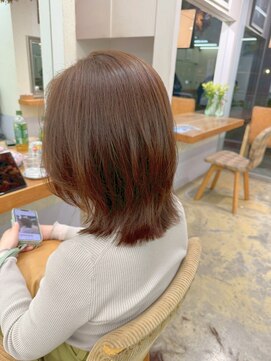 キサイ バズ(kisai BUZZ) kisaiBUZZ*/切りっぱなしくびれミディ/透明感ブラウン