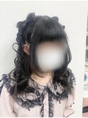 【ヘアセット】立体リボンハート/ハーフツイン/梅田駅