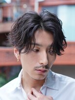 メンズカットマッシュ緩めシャドウパーマ韓国フェザーパーマ原宿