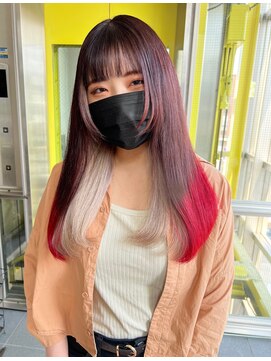 ガルボ ヘアー(garbo hair) 裾カラー個性派カラー艶髪