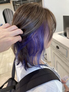 シェノン 赤羽店(CHAINON) アメジストブルー×ダークグレージュミディアムレイヤー赤羽