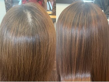 レイアンドアビオン(RAY&ABION)の写真/【次世代型クセ改善コームTOKIKATA】でくびれ+艶感。生え.分け目グセ/毛流/つむじ割れのコントロールが可能