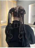 リボン編み込みツインアレンジ