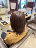 艶ブラウン×外ハネミディアム/ナチュラル可愛い大人レイヤー