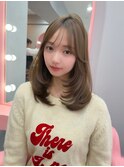 ハッシュカット/韓国レイヤー/顔まわり/ブラウン/ベージュ/前髪