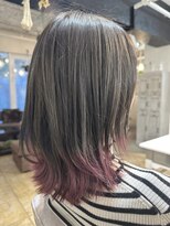 ワースホワイル(WORTH WHILE) 大人ガーリーダークアッシュミディアムレイヤーカットブリーチ