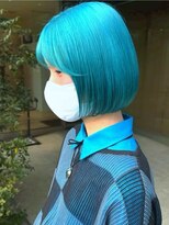ゲーム 梅田(GAME)&nbsp;小顔ひし形ボブブルーダブルカラー