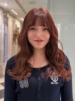 マロ(MALo) オレンジブラウン×ウェーブ巻き