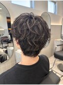メンズハイライト×ナチュラルパーマ