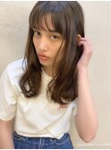 【アフロート添田】顔まわりのレイヤー小顔にみせる束感セミディ