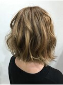 【ALIUS 池袋 小川真一】ハイイエローベージュボブ