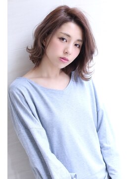 オーロ 宝塚店(ORO) 大人かわいいデザインカラー小顔ふわミディネオウルフ外ハネボブ