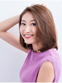 優しく品のあるミディアムボブ/30代40代おすすめロングボブ
