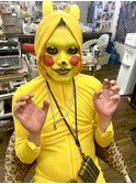 人気キャラ★ハロウィンメイク★『ピカチ〇ウを完璧に実写化♪』