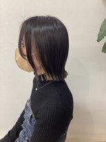 ルピナス 北千住(Lupinus) 切りっぱなしボブ_イヤリングカラー_ミルクティーベージュ