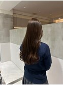 <haruka>ブリーチなしダブルカラーで叶う透け感ショコラブラウン