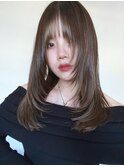 韓国くびれロング レイヤーオルチャン小顔前髪 艶髪