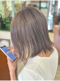切りっぱなしボブ/ミルクティーベージュ