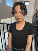 ハンサムショート　ウェーブパーマ