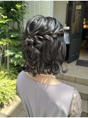 岡田≫結婚式お呼ばれボブアレンジ