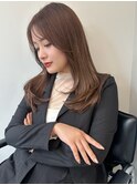 ハイライトレイヤーカットグレージュマロンベージュ髪質改善