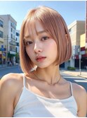 切りっぱなし韓国内巻きボブ/イメチェン