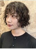 黒髪ボブパーマ