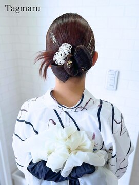 タグマル 浴衣着付けヘアセット☆リボンのカチモリ