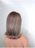 ダブルカラーアッシュグレーカラー透明感ロング