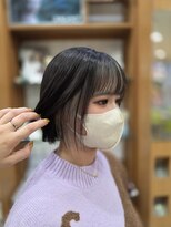 プランタンアヴェダ(printemps AVEDA)&nbsp;ダークグレージュ×ホワイトベージュのコントラストボブ