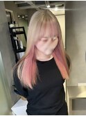 blond &inner pink【髪質改善/ダブルカラー/ブリーチ】