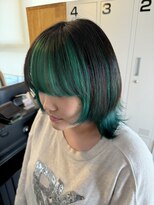 アウラヘアーサロン(aura hair salon)&nbsp;アンブレラカラー×グリーン