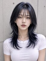 ネオリーブウリ 二子玉川店(Neolive uri) ミディアムヘア暗めカラーデザインカラーフェイスフレーミング