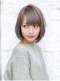 【東 純平】小顔かわいい透明感グレージュボブ