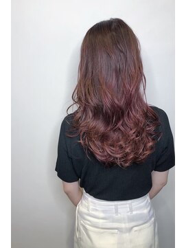フロート 小阪店(float) チェリーレッド_ココアブラウン,フリンジウェーブ
