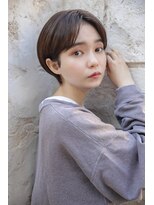 カライング(ing) 大人可愛い20代30代40代黒髪前下がりひし形小顔ボブ丸みショート