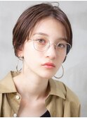 大人かわいい前髪セシルカットココアブラウンフリンジウェーブ